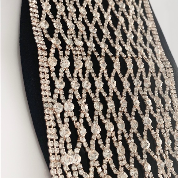 Luxury Rose Gold Rhinestone Mask + Cotton mask - Picture 4 of 7